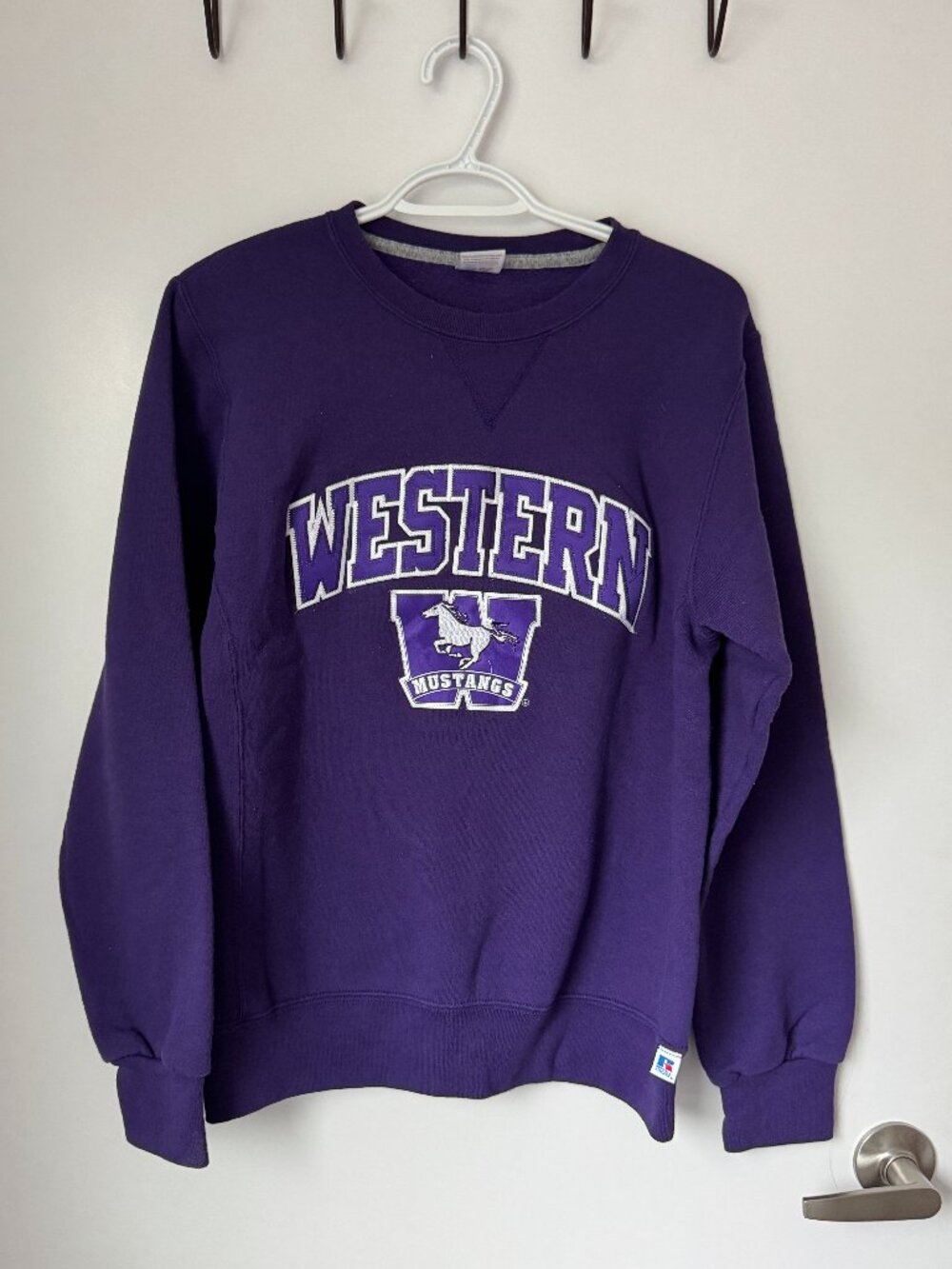 Western Mustangs Purple Russell Athletic Crewneck Sweatshirt Size S